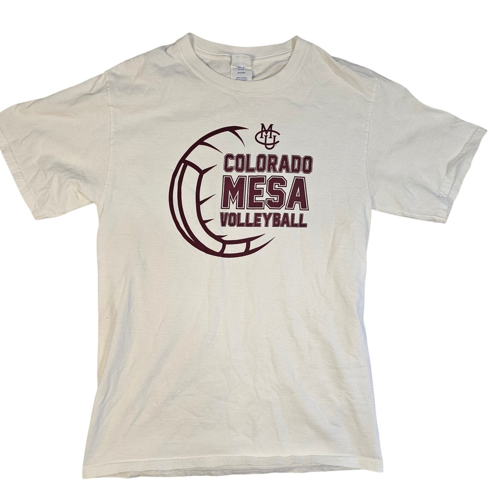 Port & Company Colorado Mesa Volleyball Graphic T-Shirt White Small CMU Maroon